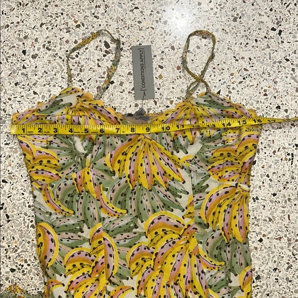 NWT Conditions Apply Ellianna ruffled slip maxi banana yellow dress XS - Picture 4 of 8